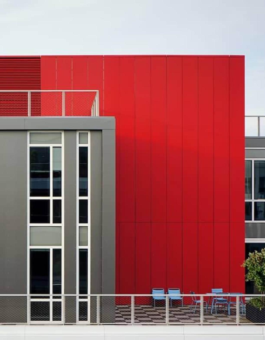 Building with red wall