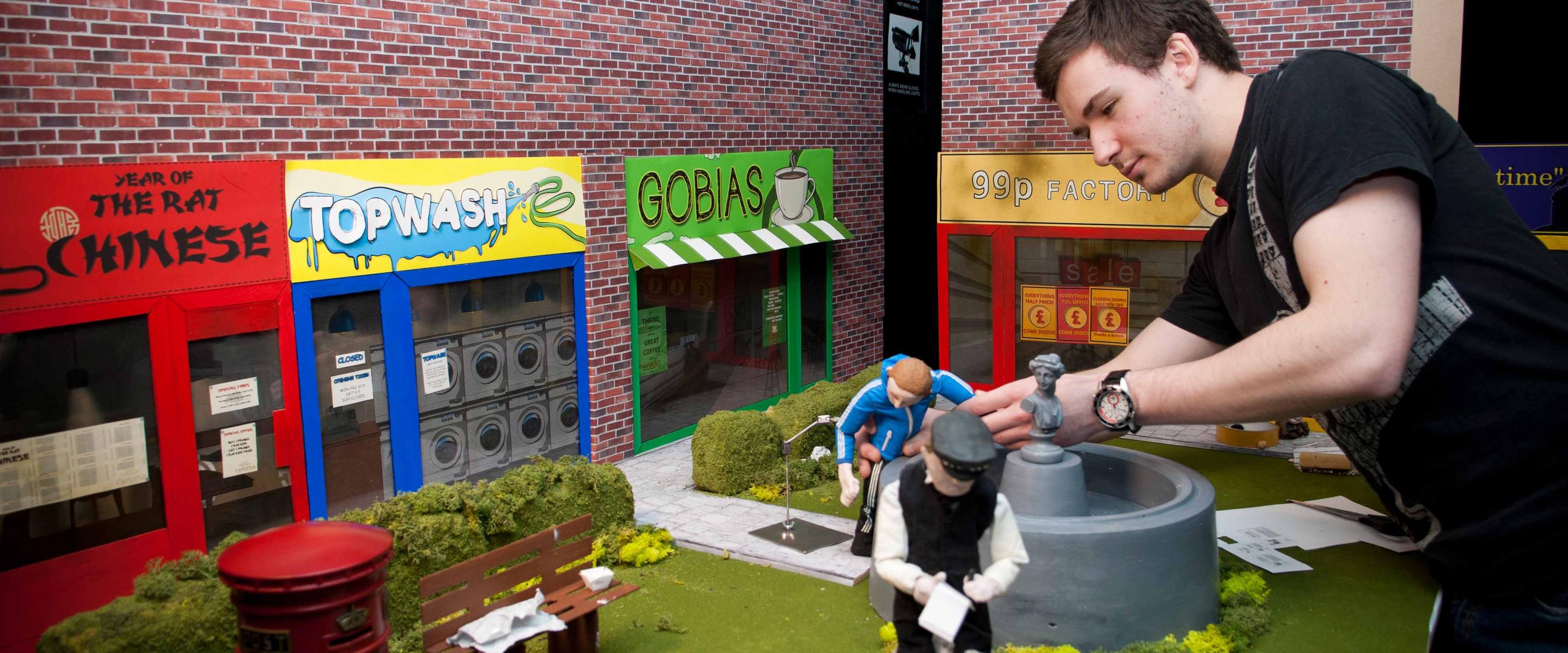 a student positioning in his animation models